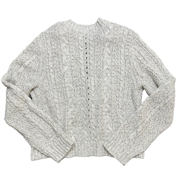 {AE American Eagle} Long Sleeve Deep V-Neck Cable Knit Weave Cardigan Sweater - Picture 2 of 4